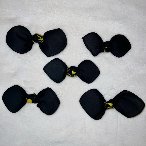Black and Yellow Knot Bandana Knotted Hair Bow - Picture 9 of 11